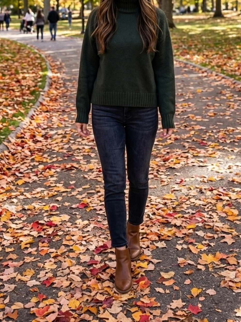 GAP Dark Green Ribbed Turtleneck CashSoft Mistletoe Sweater
